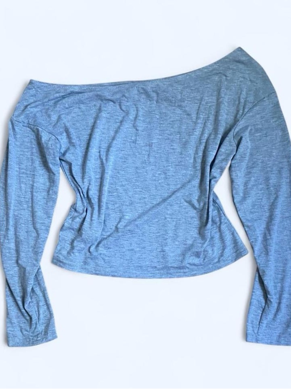 Cider Off-Shoulder Long Sleeve Top in Light gray